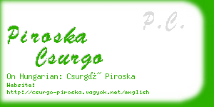 piroska csurgo business card