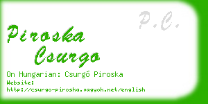 piroska csurgo business card